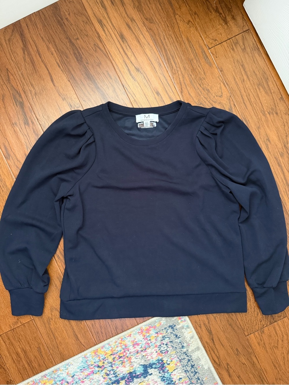 magaschoni Puff Sleeve Sweatshirt Navy Large